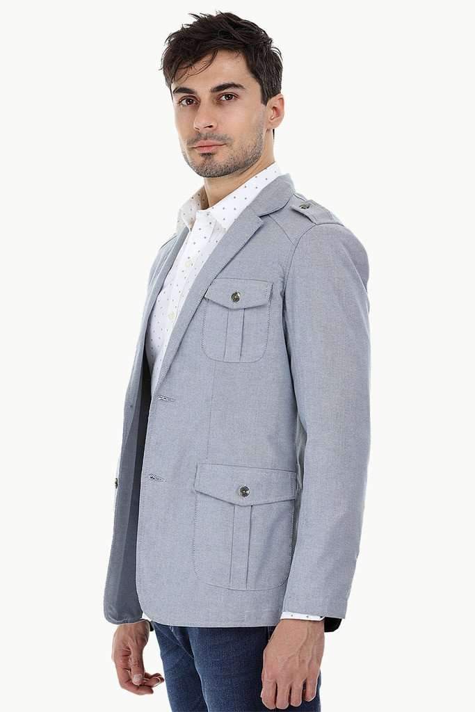 Solid Blazer with City Epaulettes