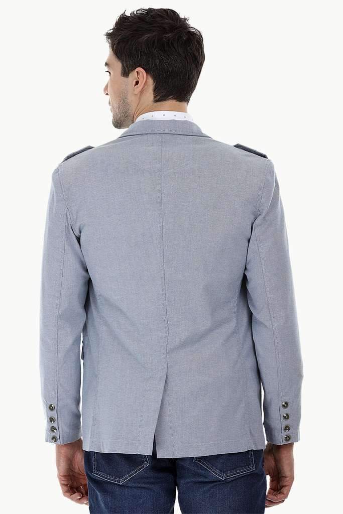 Solid Blazer with City Epaulettes