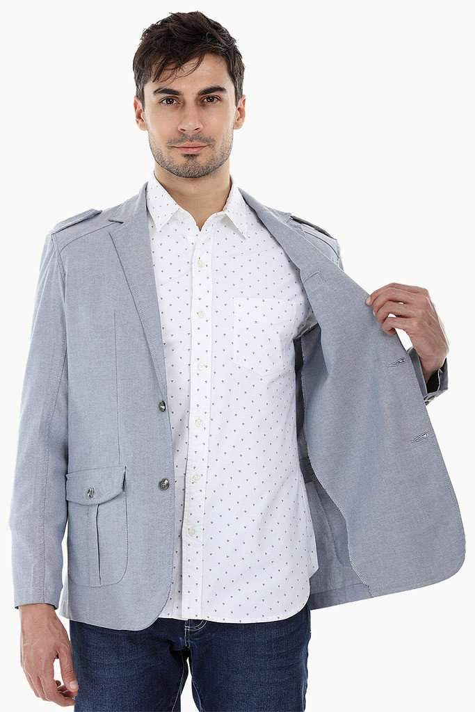 Solid Blazer with City Epaulettes