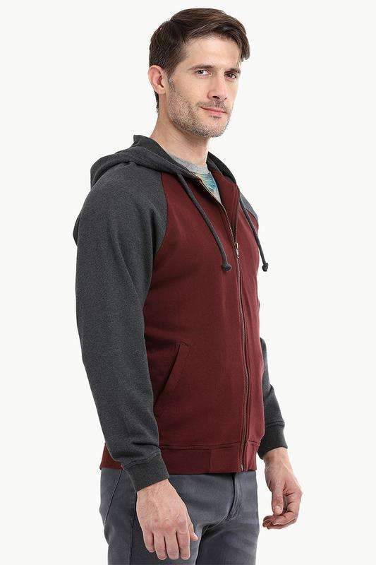 Full Zipper Raglan Hooded Jacket