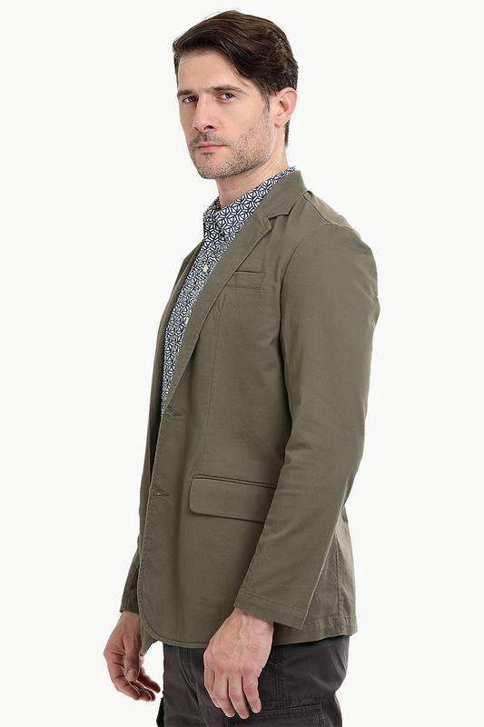 Brown Solid Casual Blazer