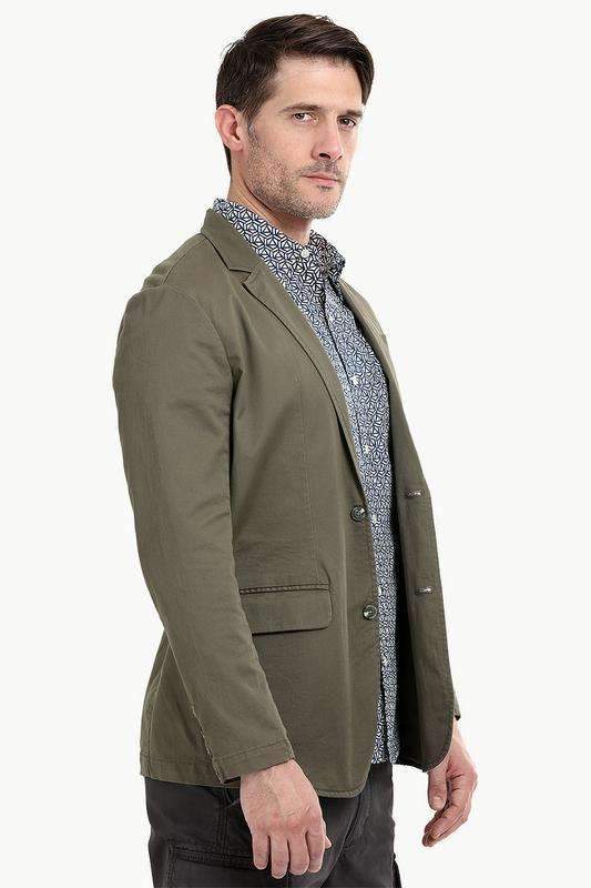 Brown Solid Casual Blazer