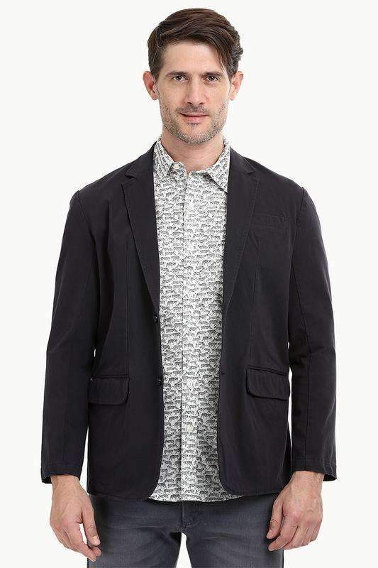 Dark Grey Solid Casual Blazer