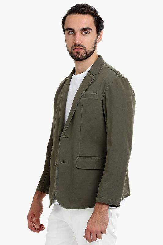 Solid Green Casual Summer Blazer brinell
