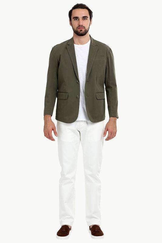 Solid Green Casual Summer Blazer