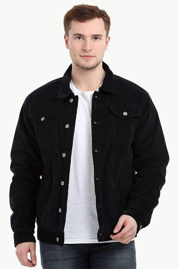 Men's Navy Corduroy Sherpa Lined Jacket