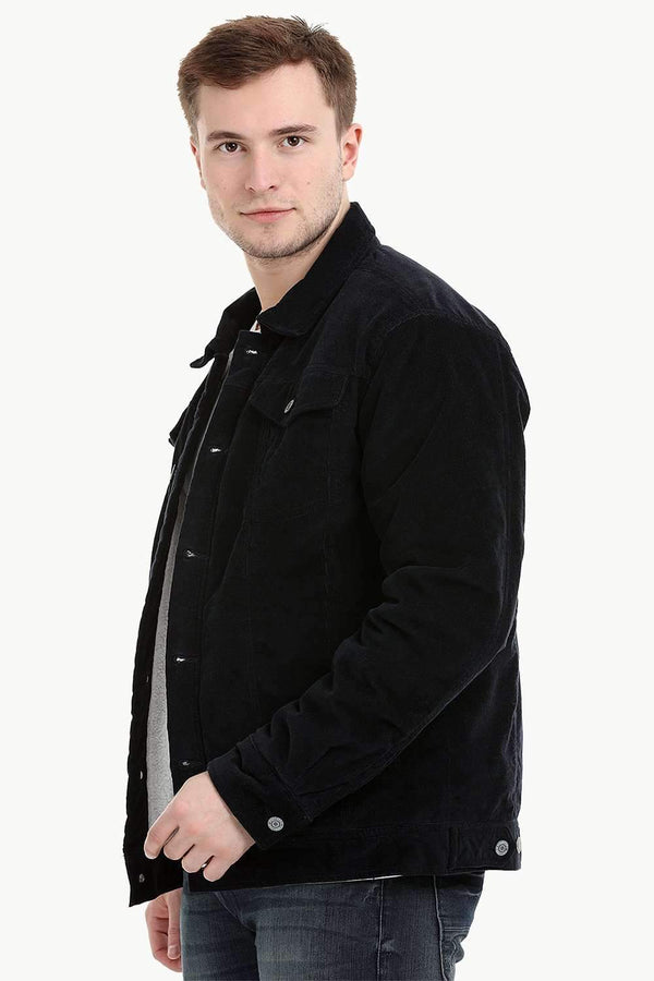 Men's Navy Corduroy Sherpa Lined Jacket