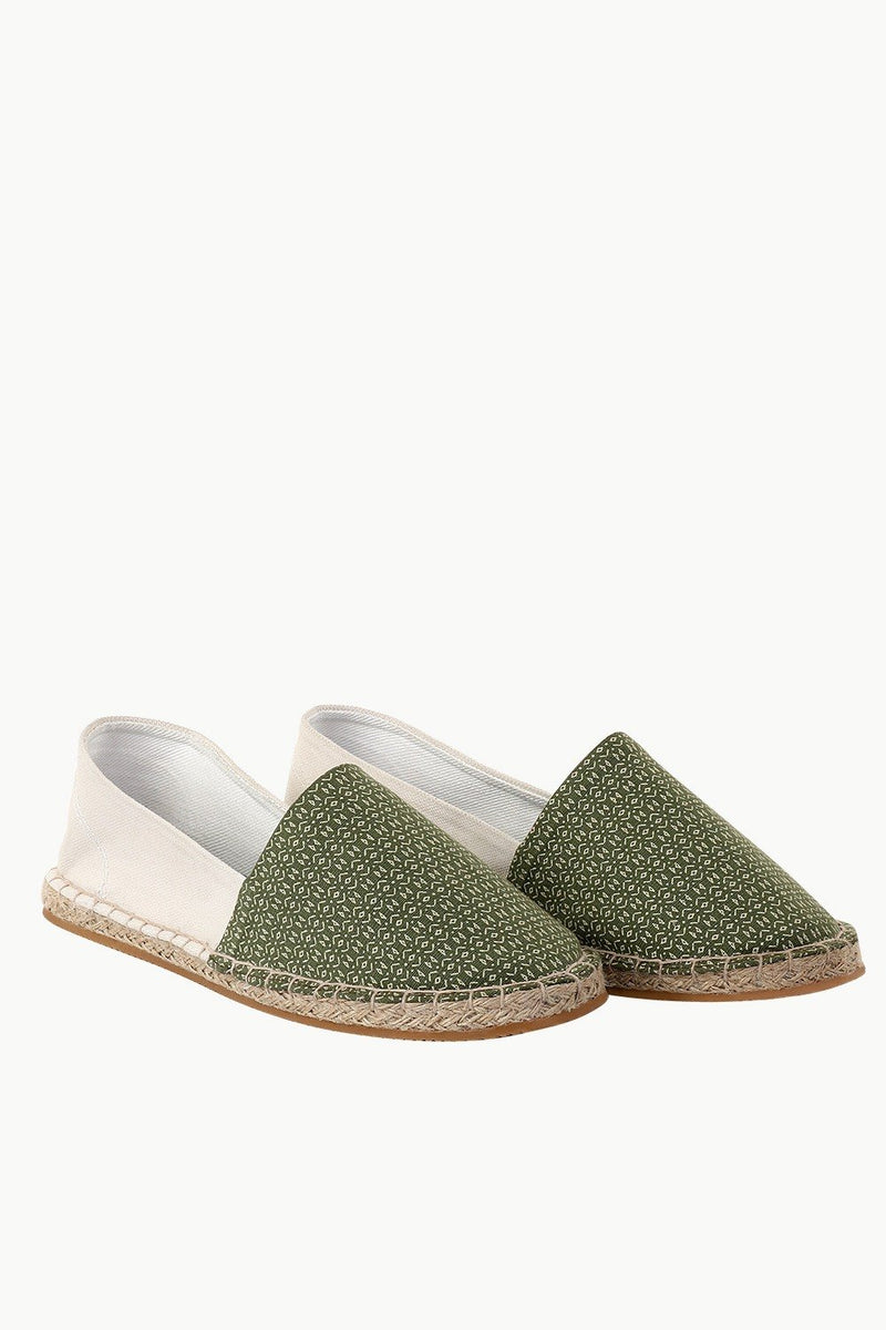 Cut N Sew Green Print Espadrilles