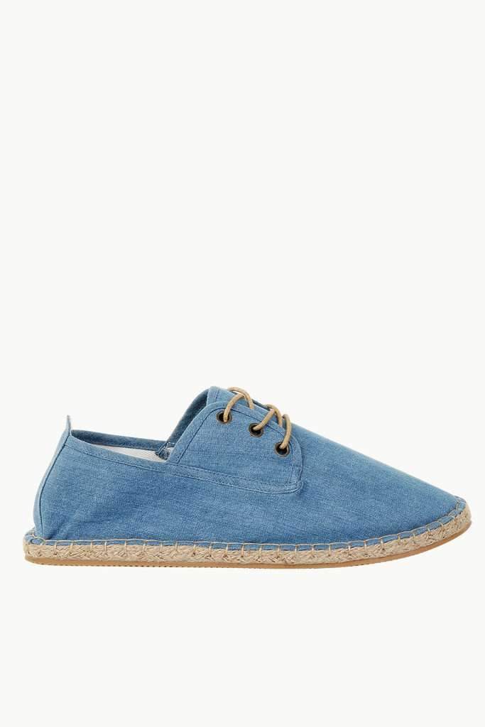 Denim Solid Lace Up Espadrilles