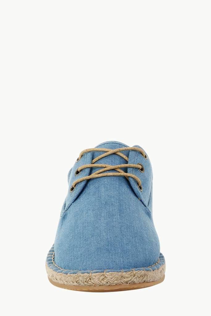 Denim Solid Lace Up Espadrilles