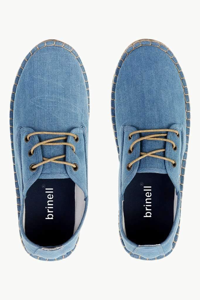 Denim Solid Lace Up Espadrilles