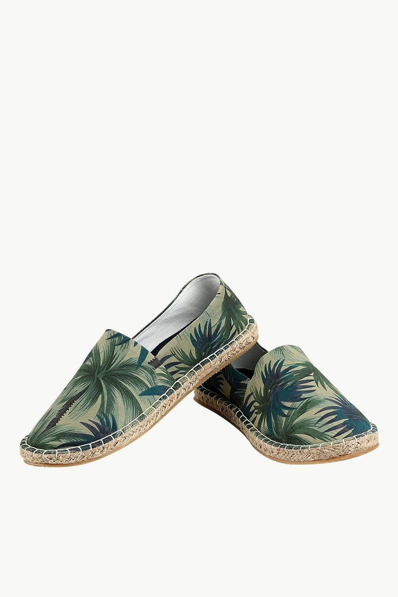 Men's Island Print Green Espadrilles