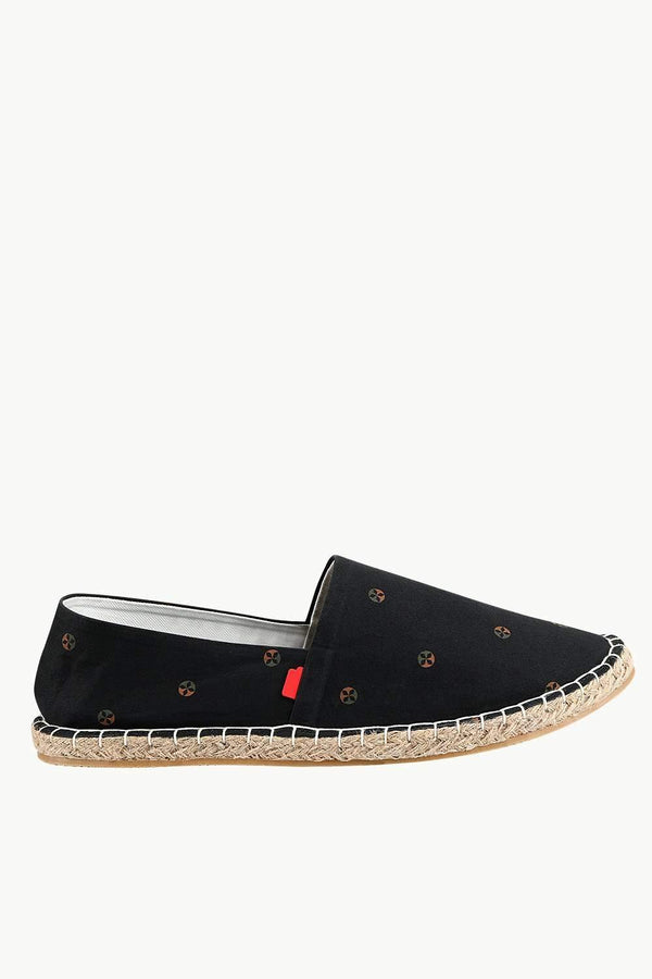 Men's Circle Print Black Espadrilles