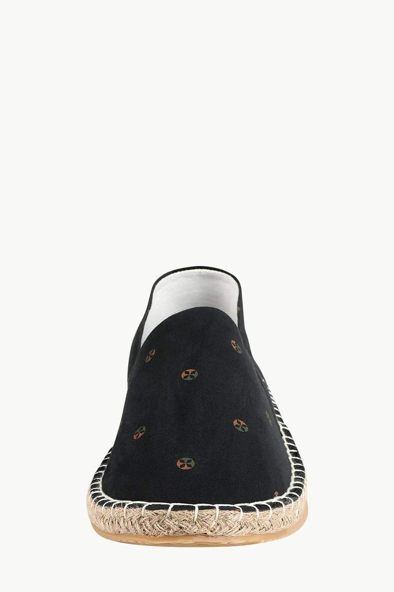 Men's Circle Print Black Espadrilles