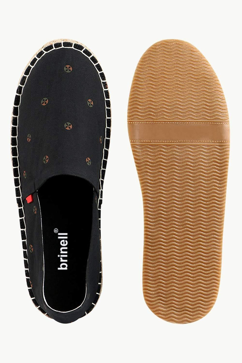 Men's Circle Print Black Espadrilles