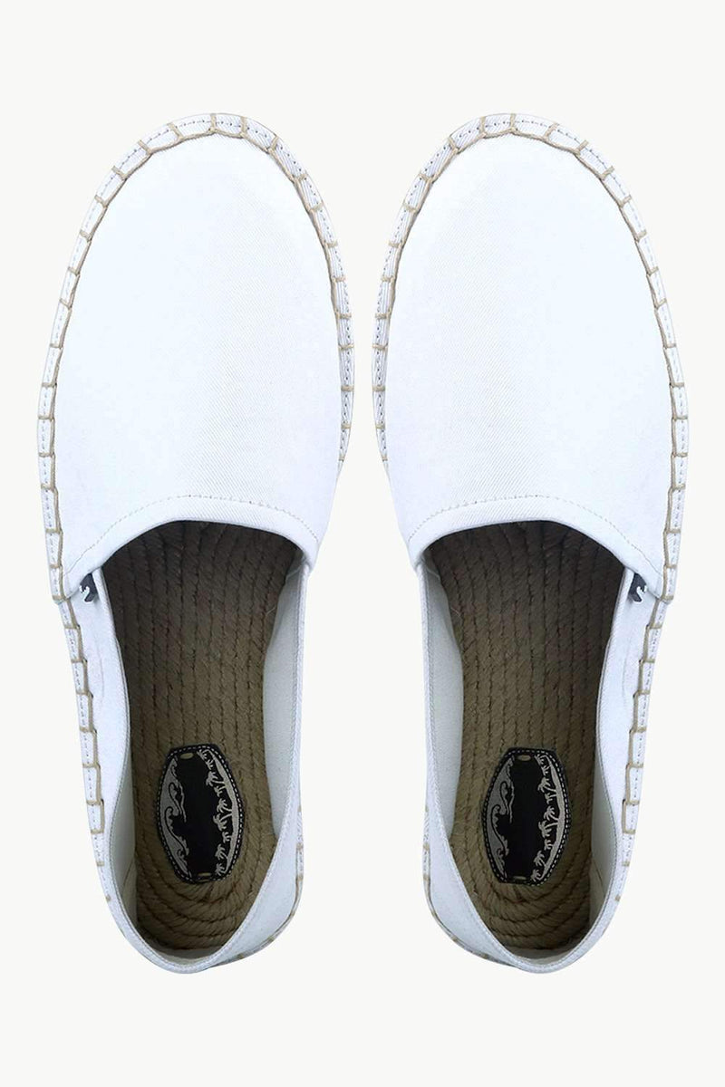 Men's White Canvas Basque Espadrilles