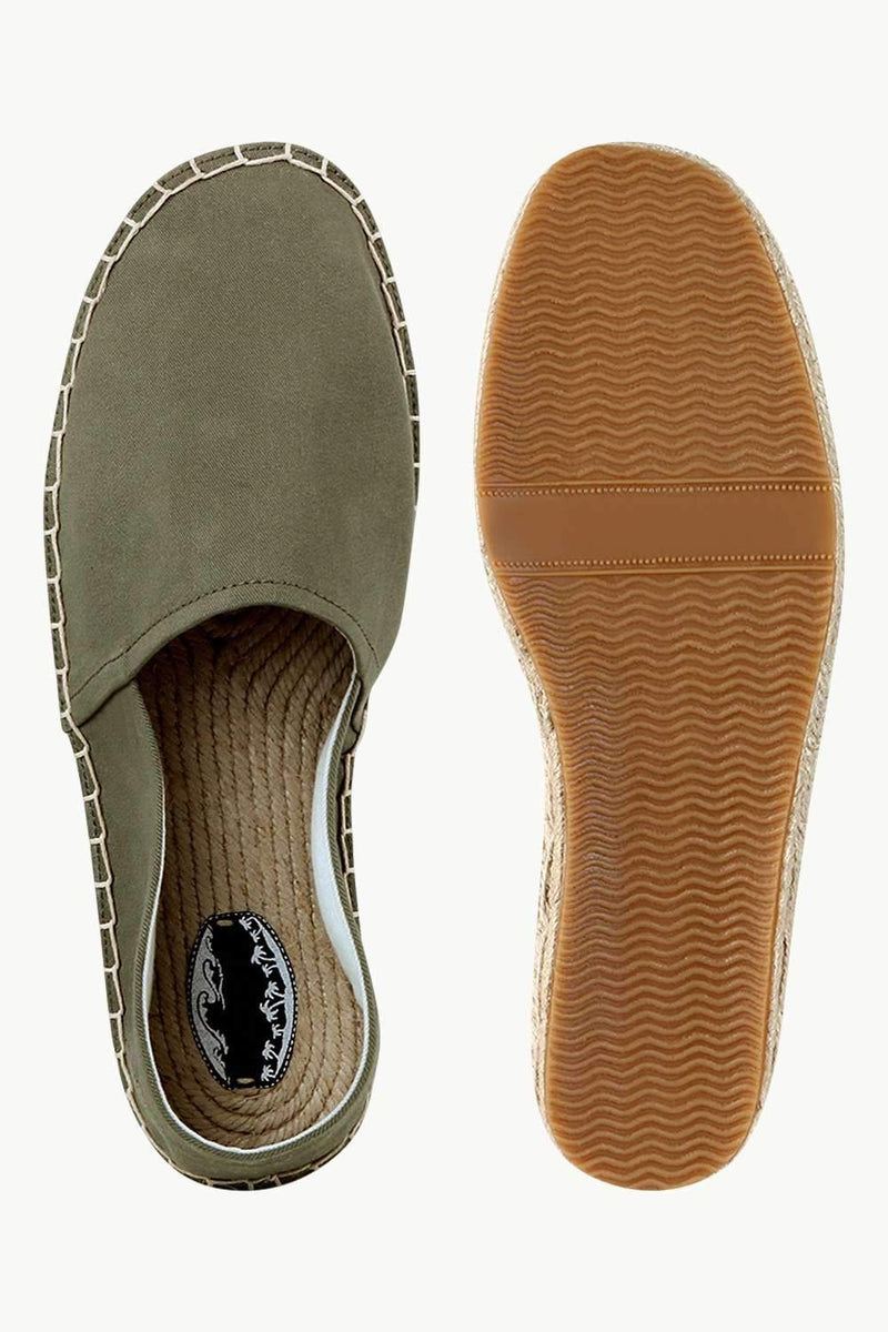 Men's Green Canvas Basque Espadrilles