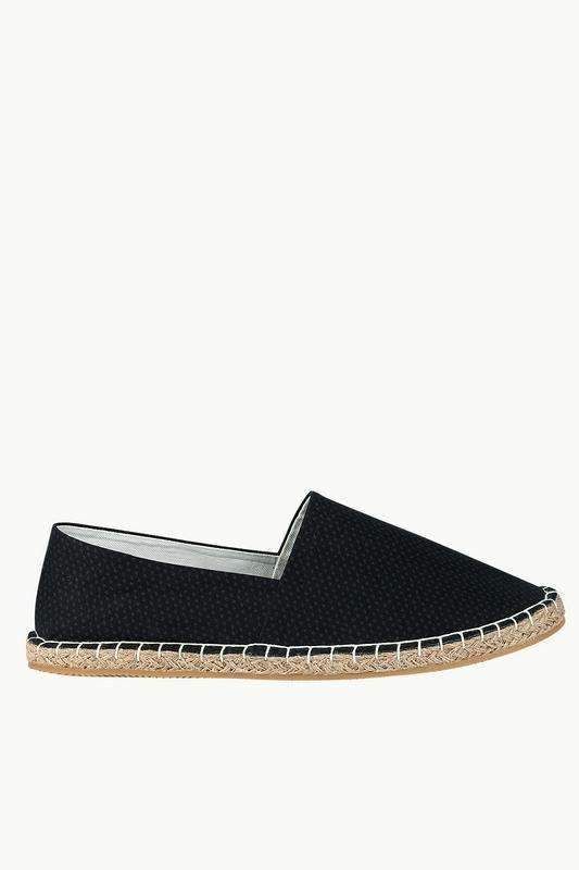 Men's Printed Black Canvas Espadrilles