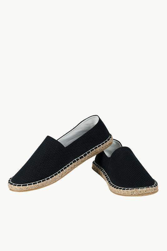 Men's Printed Black Canvas Espadrilles