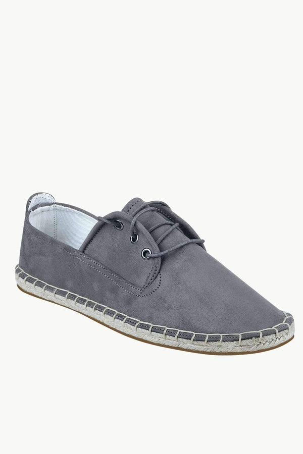 Men's Metro Grey Suede Lace Up Espadrilles