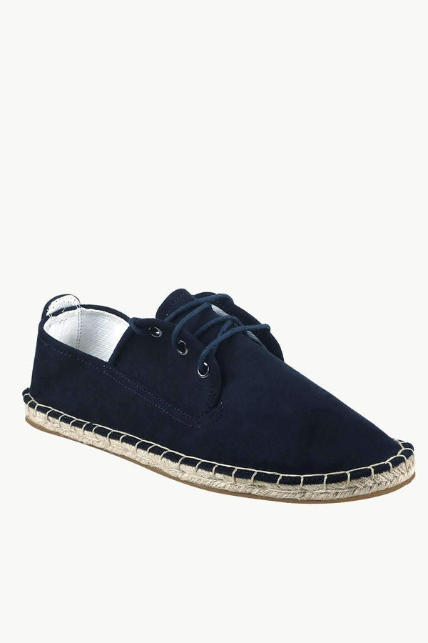 Men's Midnight Navy Suede Lace Up Espadrilles