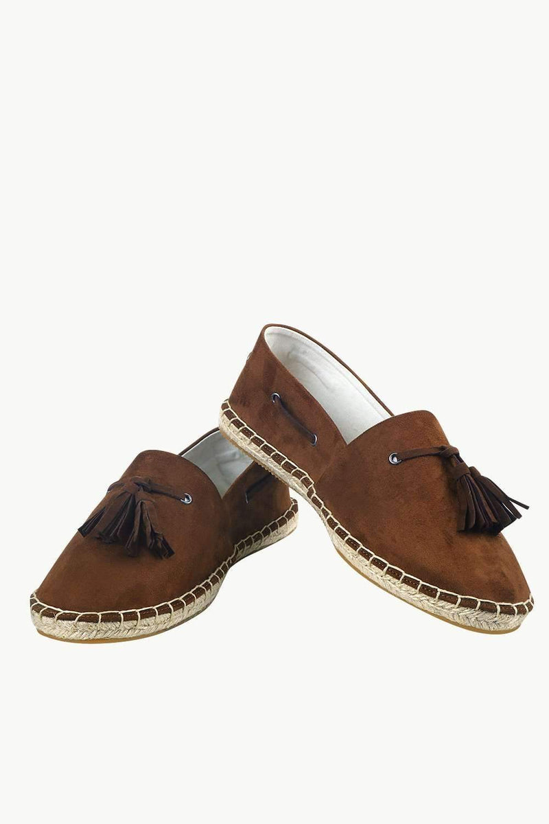 Men's Suede Chocolate Tassel Espadrilles