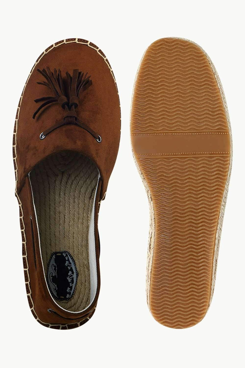 Men's Suede Chocolate Tassel Espadrilles