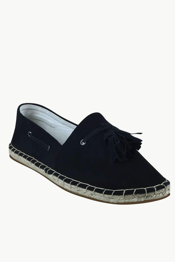 Men's Suede Black Tassel Espadrilles