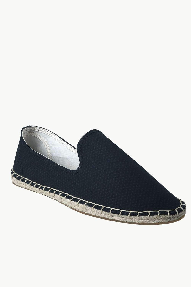 Men's Navy Ditsy Print Jute Espadrilles