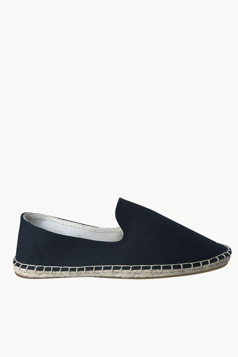 Men's Navy Ditsy Print Jute Espadrilles