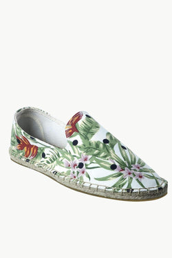 Men's Bold Leaf Print Jute Espadrilles