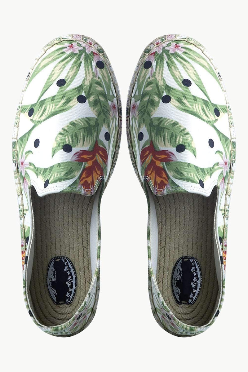 Men's Bold Leaf Print Jute Espadrilles