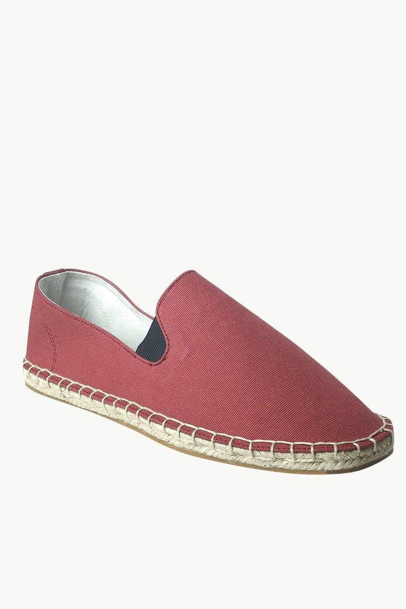 Men's Solid Red Canvas Jute Espadrilles