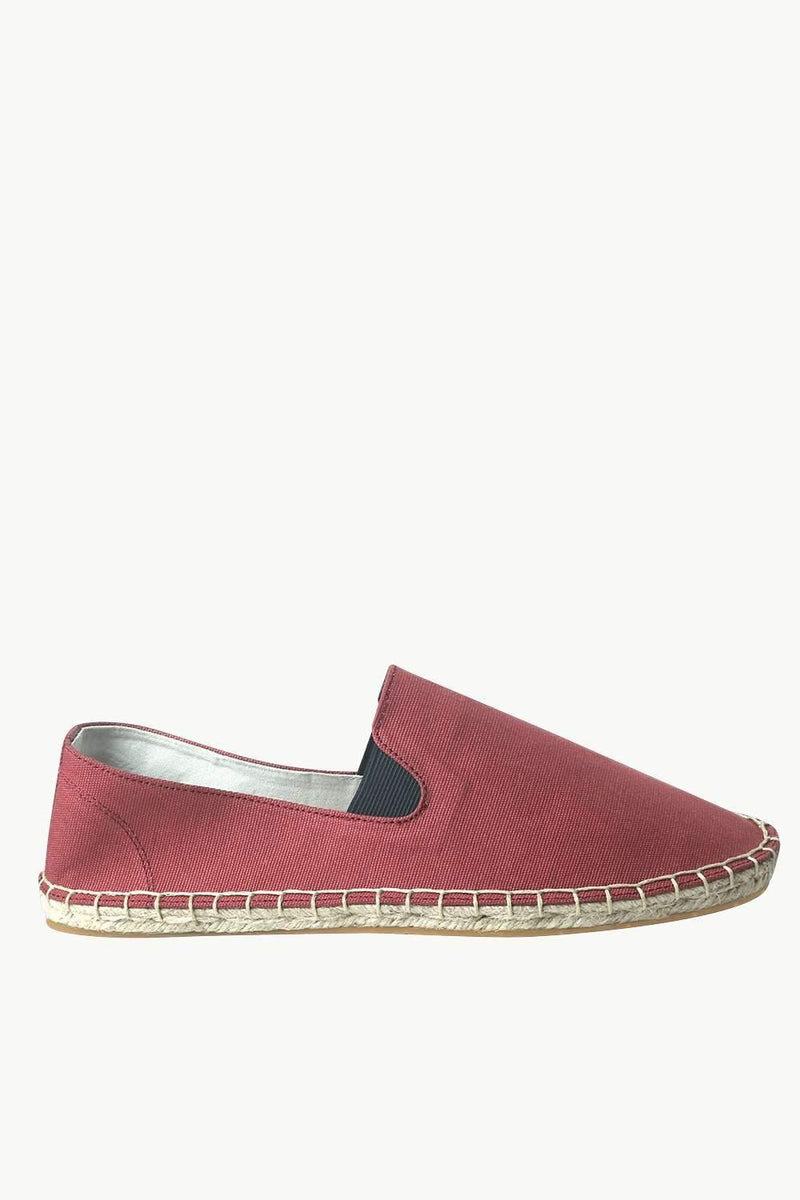 Men's Solid Red Canvas Jute Espadrilles