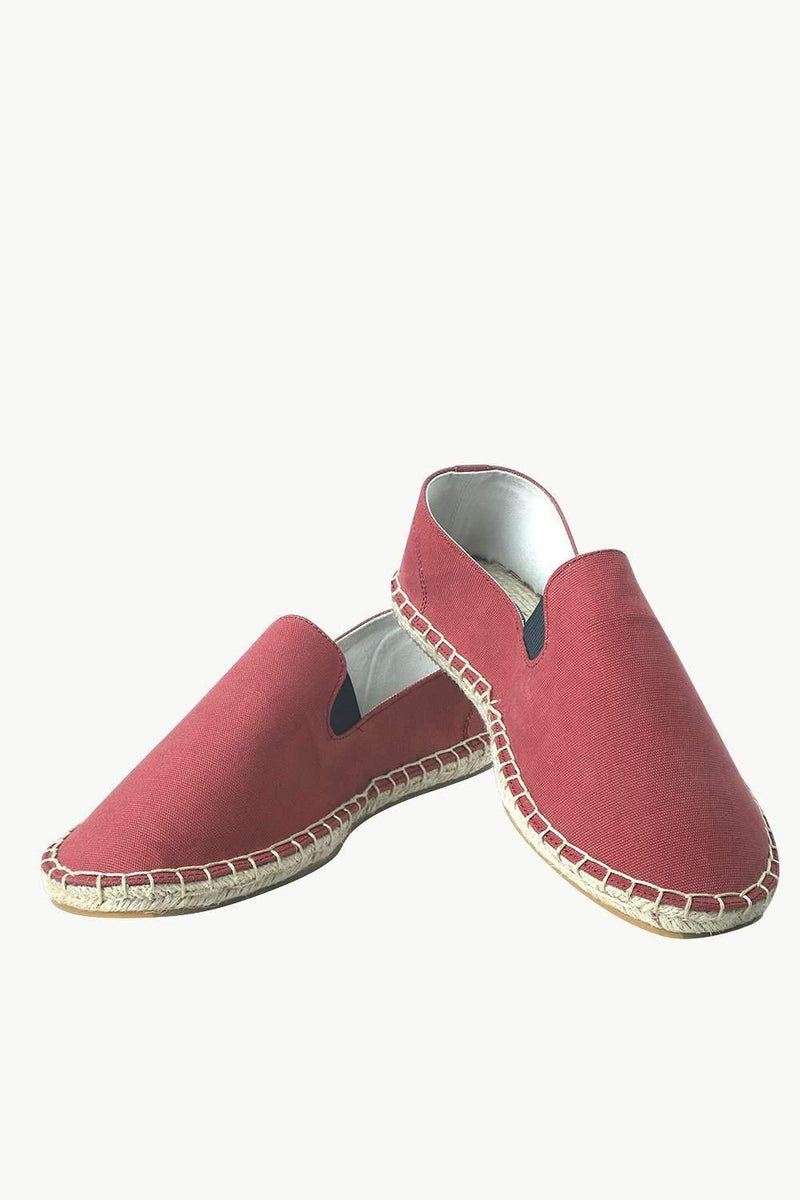 Men's Solid Red Canvas Jute Espadrilles