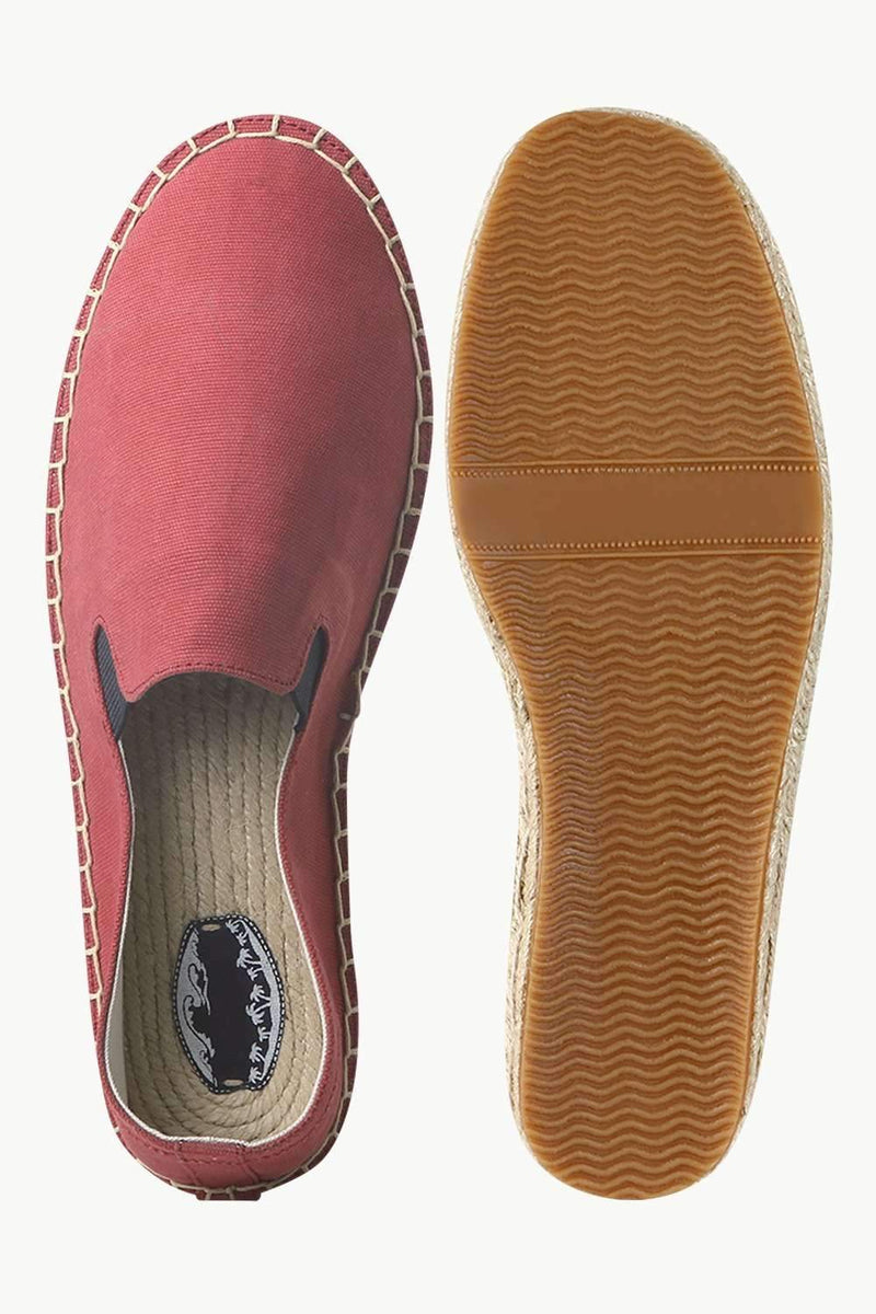 Men's Solid Red Canvas Jute Espadrilles