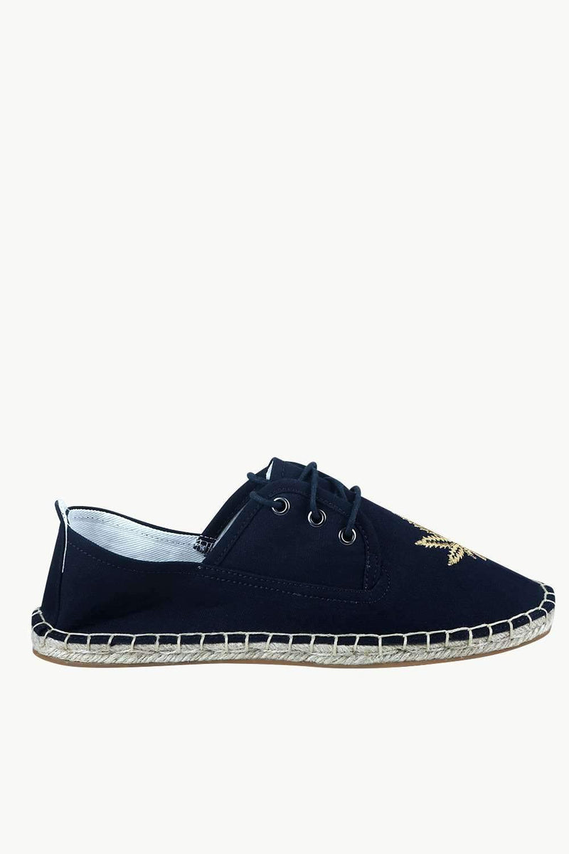 Men's Leaf Patch Lace-Up Espadrilles