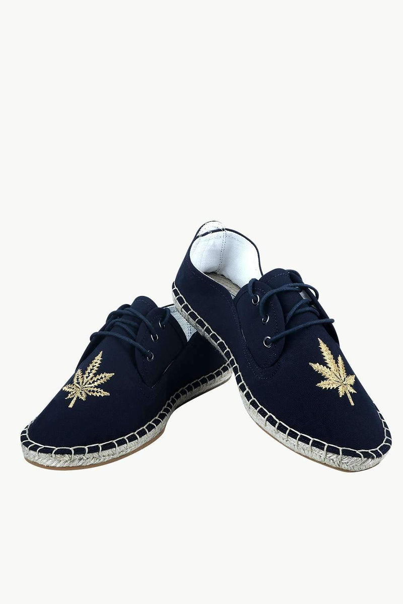 Men's Leaf Patch Lace-Up Espadrilles