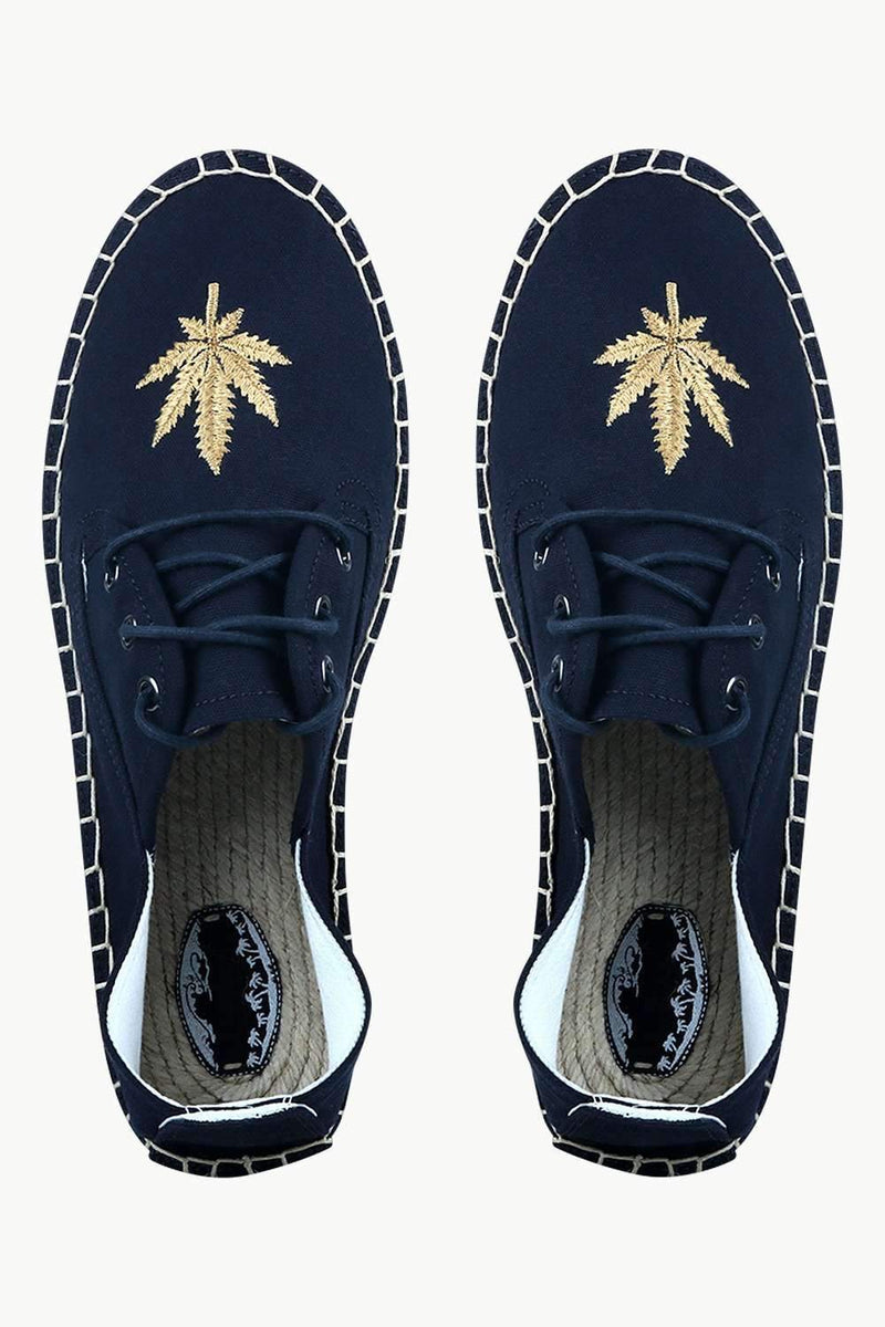 Men's Leaf Patch Lace-Up Espadrilles