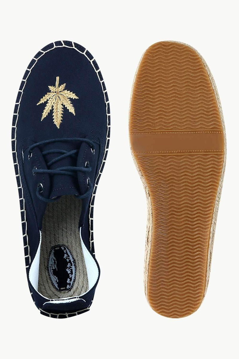 Men's Leaf Patch Lace-Up Espadrilles