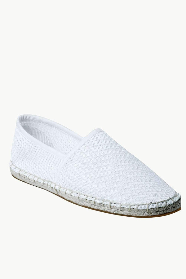 Men's White Mesh Basque Espadrilles