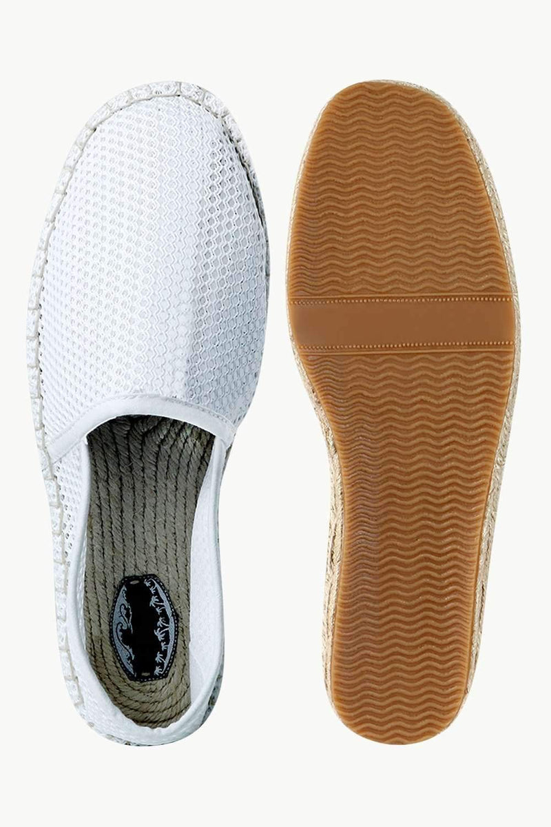 Men's White Mesh Basque Espadrilles