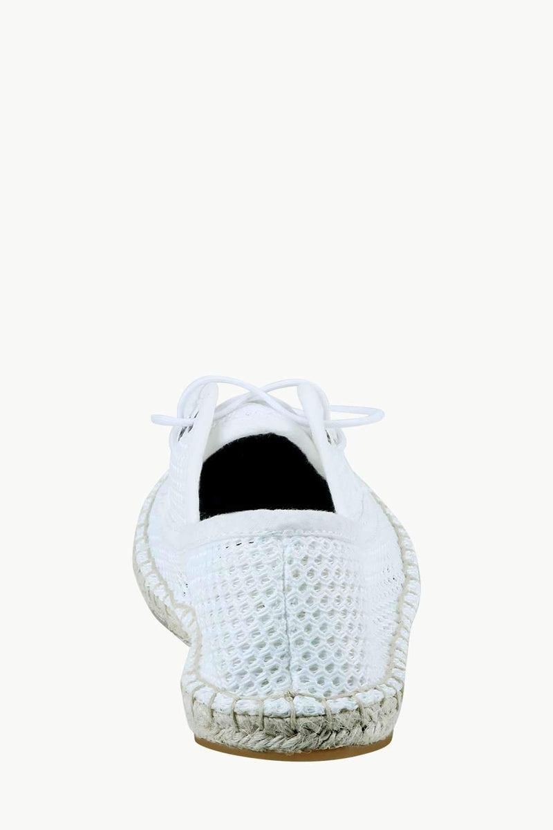 Men's White Mesh Lace-Up Basque Espadrilles