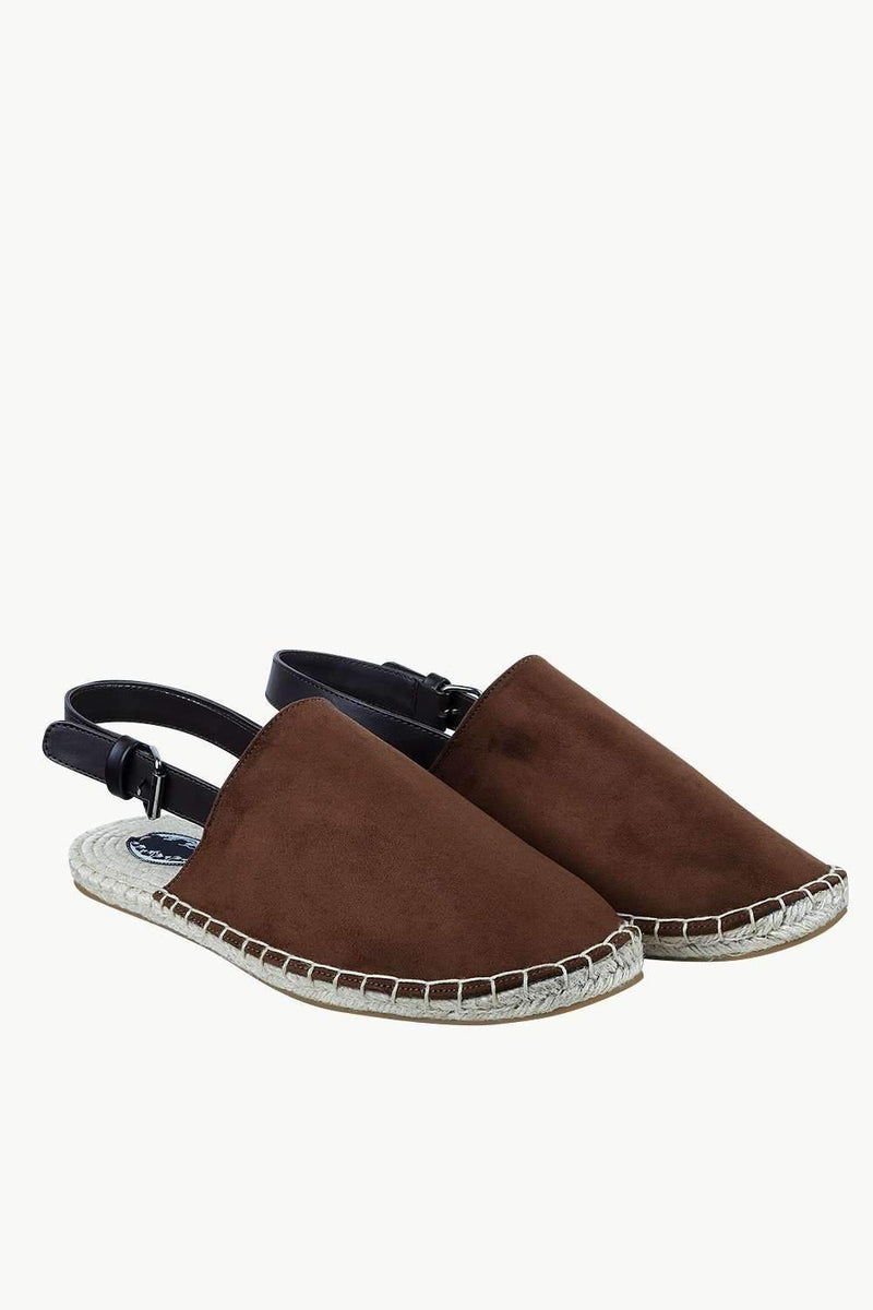 Men's Brown Faux Suede Strap Sandals