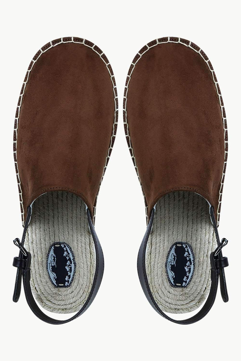Men's Brown Faux Suede Strap Sandals