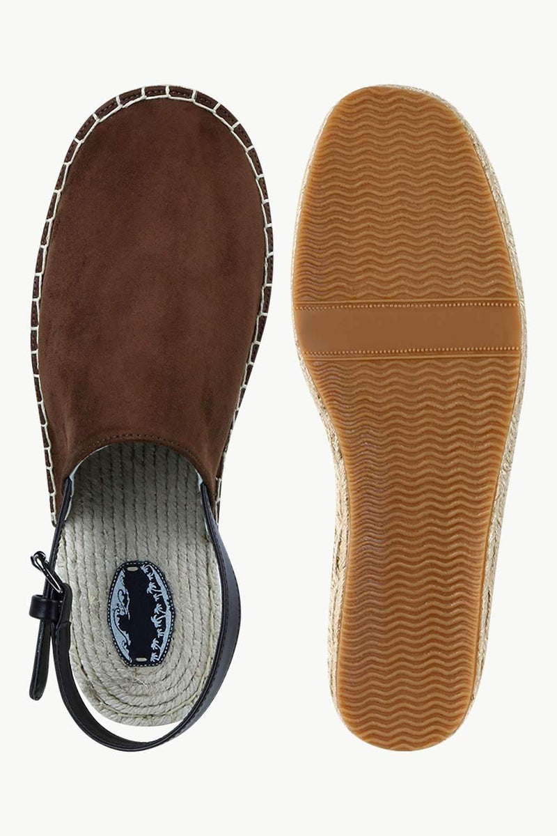 Men's Brown Faux Suede Strap Sandals