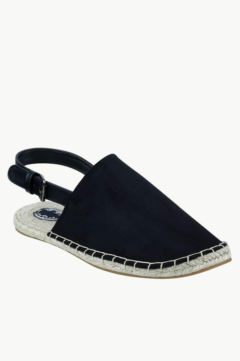 Men's Black Faux Suede Strap Sandals