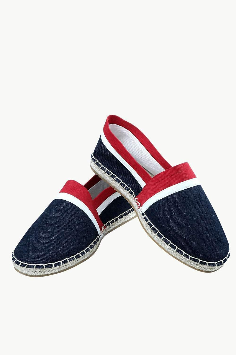 Men's Navy Cut N' Sew Denim Espadrilles