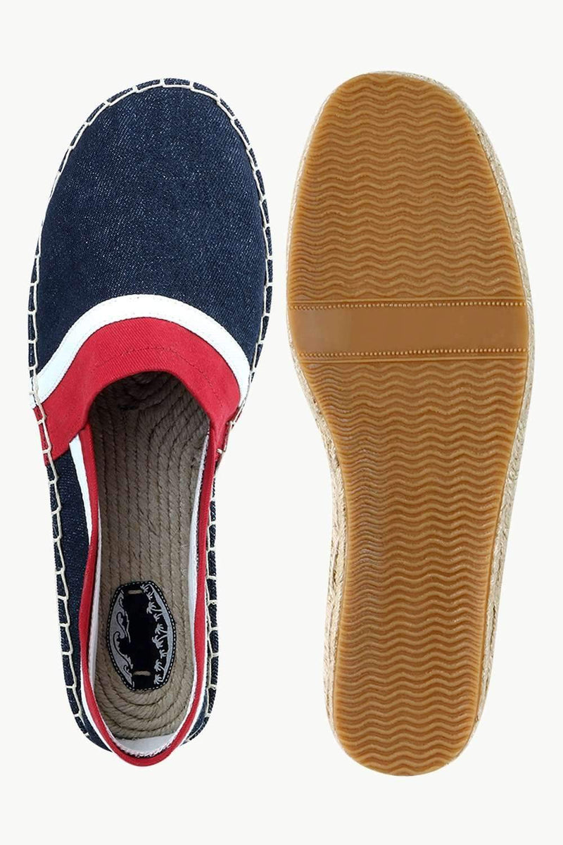 Men's Navy Cut N' Sew Denim Espadrilles