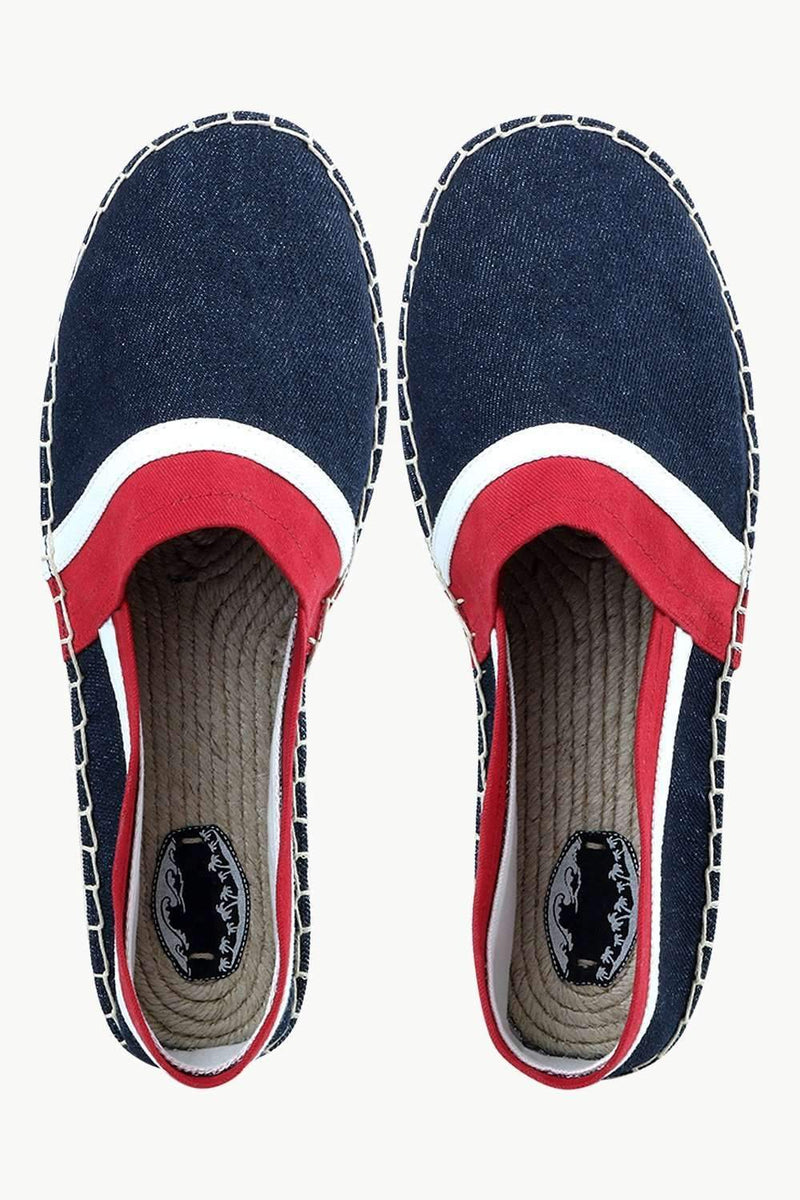 Men's Navy Cut N' Sew Denim Espadrilles